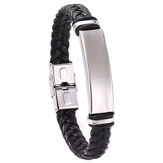 Combo Of 2 Men Bracelet  Metal + Black